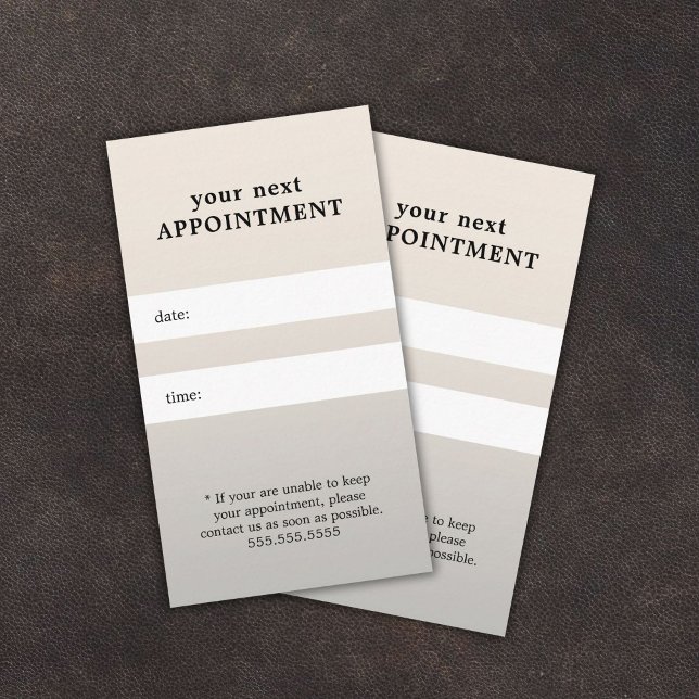 Cartão De Horário Compromisso Simples Elegante de Bela Prata Negra (Criador carregado)