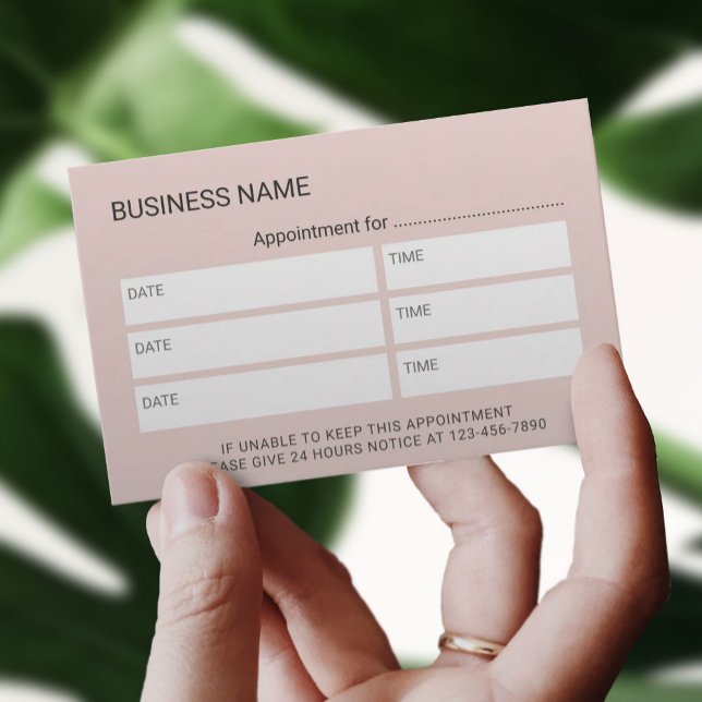 Cartão De Horário Compromisso Spa Elegante Blush Pink & Marble Salon (Criador carregado)
