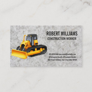 Cartão De Horário Construção  Bulldozer  Veículo industrial