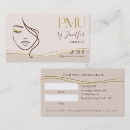 Cartão De Horário Consulta de PMU Bege e Dourado Elegante