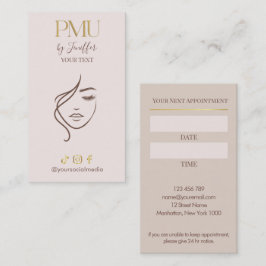 Cartão De Horário Consulta de PMU Bege e Dourado Elegante