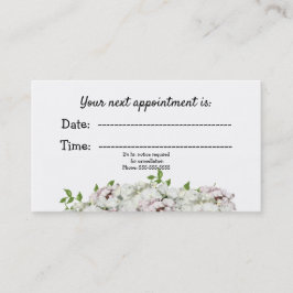 Cartão De Horário Consulta Médica Floral Beijo Branco