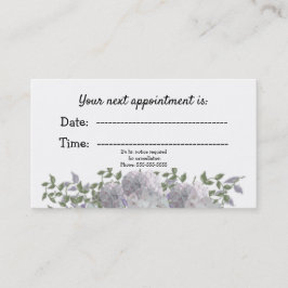 Cartão De Horário Consulta Médica Floral Roxo Branco