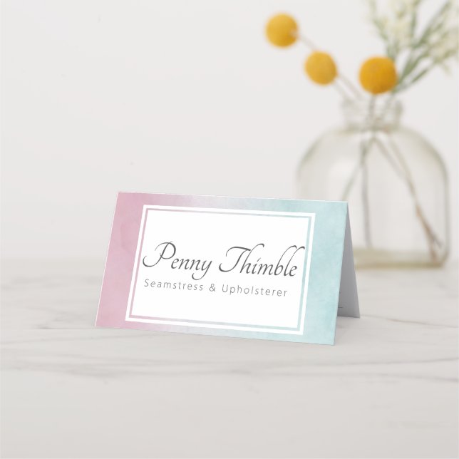 Cartão De Horário Cor de água rosa a turquesa (Frente)