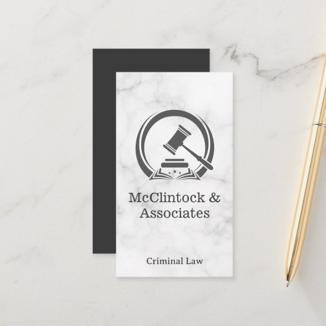 Cartão De Horário Court Room Gavel | Advogado (Frente/Verso In Situ)