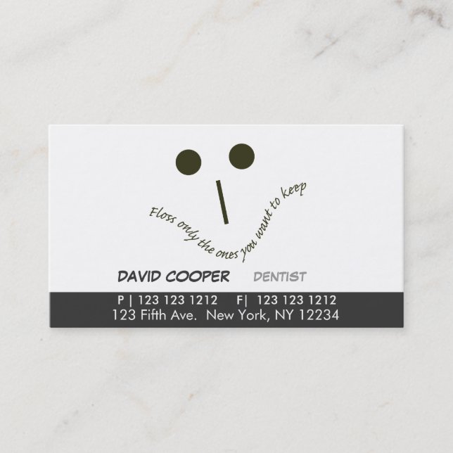 Cartão De Horário Da nomeação oral da clínica do dentista cara (Frente)