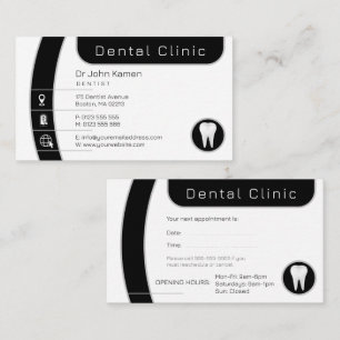 Cartão De Horário Dental Clínica dentária profissional