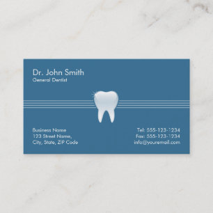 Cartão De Horário Dentista Blue Shiny Tooth Dental Compromisso