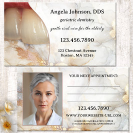Cartão De Horário Dentista Geriátrica Elegante