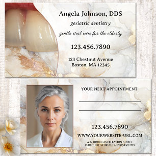 Cartão De Horário Dentista Geriátrico Elegante