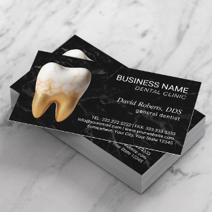 Cartão De Horário Dentista moderno mármore Dourado cuidados dentário