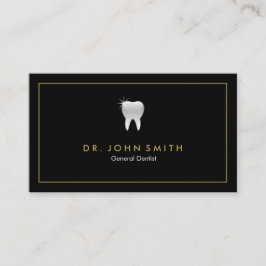 Cartão De Horário Dentista Ouro Moldura Dental dos Dentes Pretos