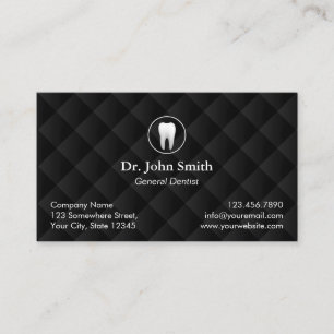 Cartão De Horário Dentista Preto Clássico de Compromisso Dentário