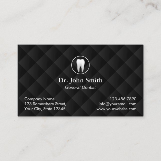 Cartão De Horário Dentista Preto Clássico de Compromisso Dentário (Frente)