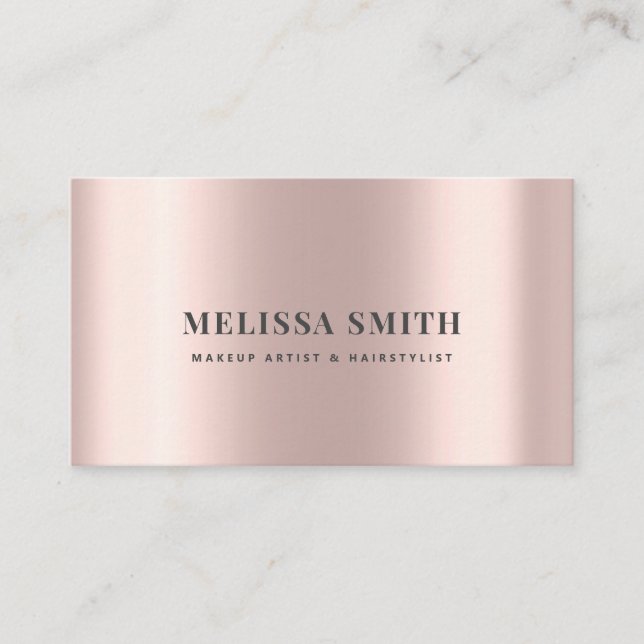 Cartão De Horário design de luxo elegante de folha de rosegold (Frente)