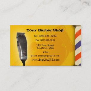 Cartão De Horário Design do amarelo da barbearia