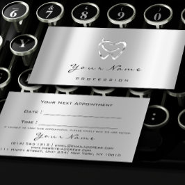 Cartão De Horário Designação da Cinza do Logotipo Dentista Prateado 