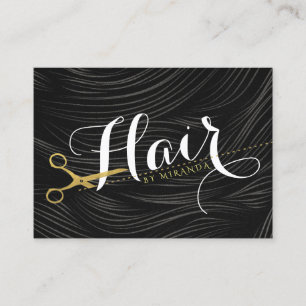 Cartão De Horário Dourada Tesoura Cabelo Hairstylist Salon