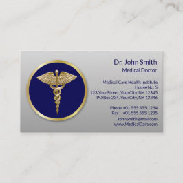 Cartão De Horário Dourado Caduco Médico Azul Profissional