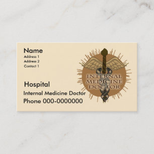 Cartão De Horário Doutor Caduceus da medicina interna