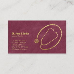 Cartão De Horário Doutor, nomeação dourada do estetoscópio das