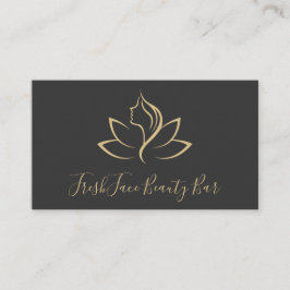 Cartão De Horário Elegant gold and black beauty salon