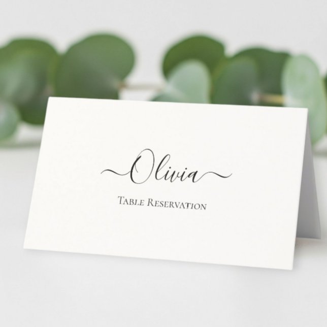 Cartão De Horário Elegant Personalized Wedding Place Card –  Simple  (Criador carregado)