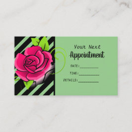 Cartão De Horário Elegante e rosa-rosa-rosa-rosa-rosa-preto salão-ve