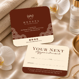 Cartão De Horário Elegante Esteticista de Salão de Spa em Terracota