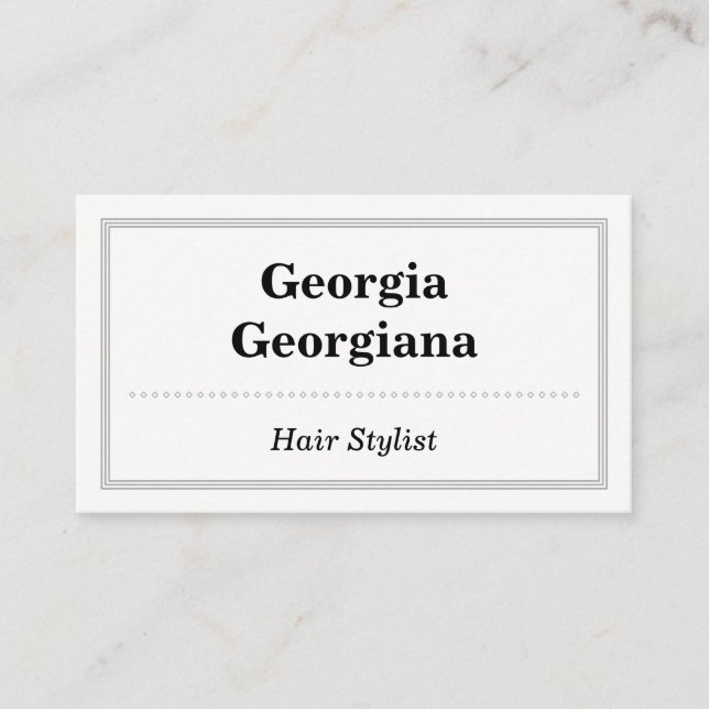 Cartão De Horário Elegante & profissional, com beira do Triplo-Line (Frente)