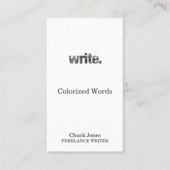 Cartão De Horário Escreva: Escritor, escritor Freelance, autor (Frente)