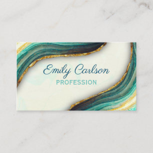 Cartão De Horário Esplanada esmeralda, esmeralda, marble art, brilha