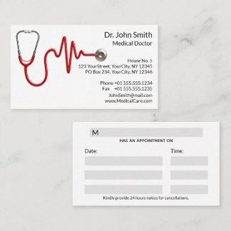 Cartão De Horário Estetoscópio EKG Linha de pulsação ECG Wave Médica
