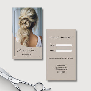 Cartão De Horário Estilista de Cabelos de Fotos Personalizada Modern