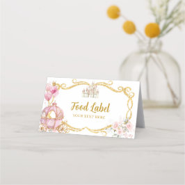 Cartão De Horário Etiqueta de Comida de Abóbora Rosa da Princesa Rea