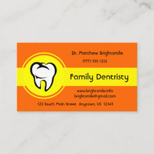 Cartão De Horário Faixa central amarela dental branca