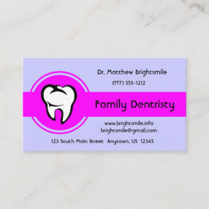 Cartão De Horário Faixa central magenta branca dental em negrito
