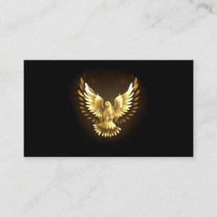 Cartão De Horário Faux Gold Foil Peace Dove em Preto