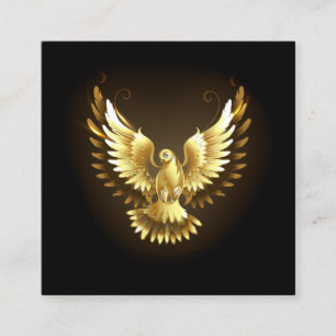 Cartão De Horário Faux Gold Foil Peace Dove em Preto