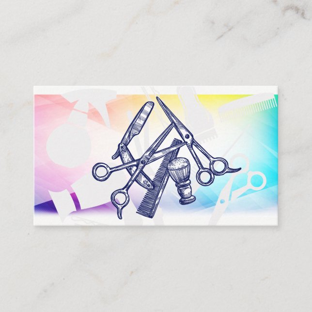 Cartão De Horário Ferramentas de Barber | Padrão (Frente)