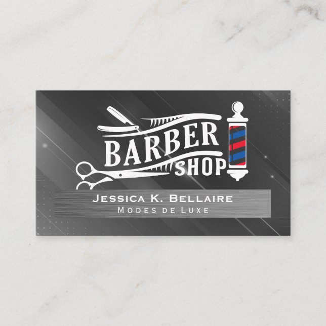 Cartão De Horário Ferramentas de Compro de Barber | Barber Pole (Frente)