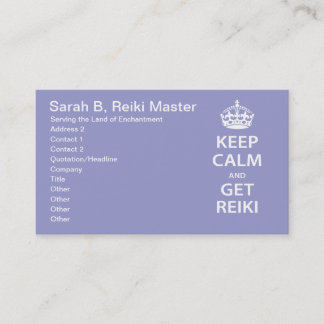 Cartão De Horário Fique calmo e pegue o Reiki