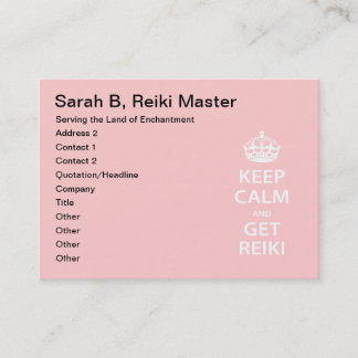 Cartão De Horário Fique calmo e pegue o Reiki