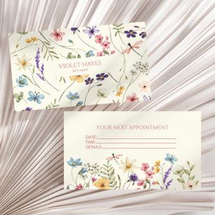 Cartão De Horário Flor Floral Silvestre Selvagem Personalizado Elega