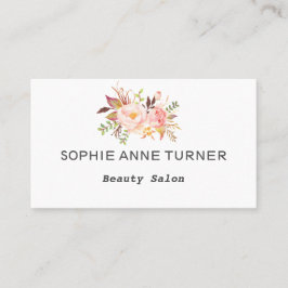 Cartão De Horário Flores de Blush Cor-de-Água Rosa Moderna