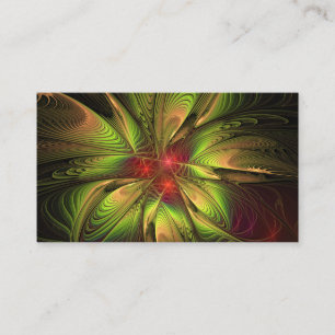 Cartão De Horário Flores de fantasia fractal suaves e tenra