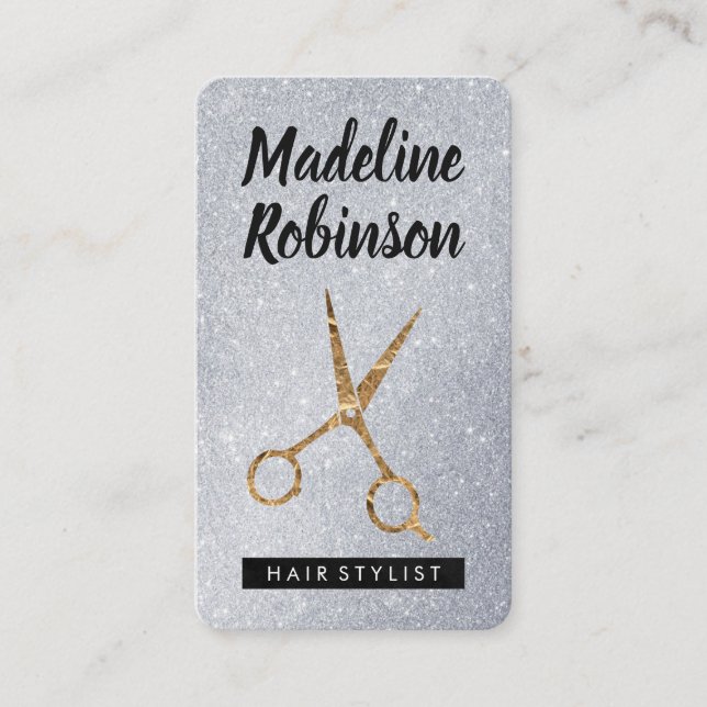 Cartão De Horário Glamor Salon Shears (Frente)