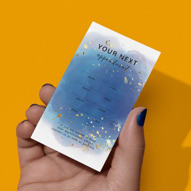 Cartão De Horário Glitter de Glam Moderno de Script de Assinatura Ho (Holographic Signature Script Modern Glam Glitter Appointment 
)