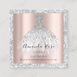 Cartão De Horário GlitterSilverGrey Dourado do Planejador de Eventos