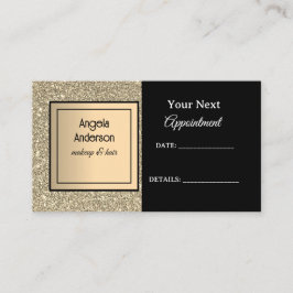 Cartão De Horário Golden Glittery Foil Glamorous Beauty Salon